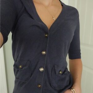 Women's Navy Cardigan Sweater
